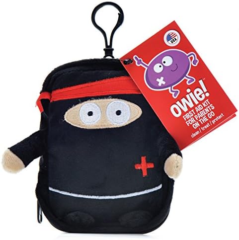 Owie! Ninja Adventure - Small Travel First Aid Kit, Mom's Compact Emergency Essentials, Hangs on Strollers, Backpacks, Perfect for Travel and Outdoor Adventures Baby Shower Gift, Latex Free