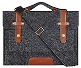 MOSISO Laptop Shoulder Bag Compatible with 2019 MacBook Pro 16 inch with Touch Bar A2141, 15-15.6 inch MacBook Pro Retina 2012-2015, Notebook, Felt Slim Briefcase Sleeve Carrying Case Cover, Black
