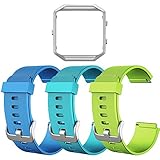 Fitbit Blaze Bands, SKYLET Soft Replacement Wristband with Steel Frame for Fitbit Blaze Bracelet (No Tracker)