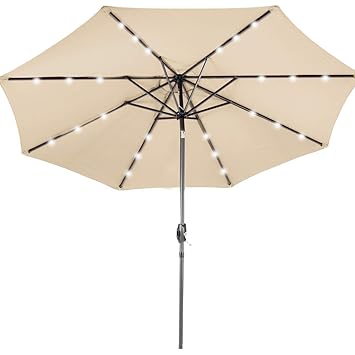 Fp Tech Fp Jd4013lu Parasol De Jardin Avec Panneau Solaire