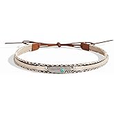 Sopopal Cowboy Hat Bands for Women Men Replacement Handmade Western Cowboy Hat Band Turquoise Feather Band