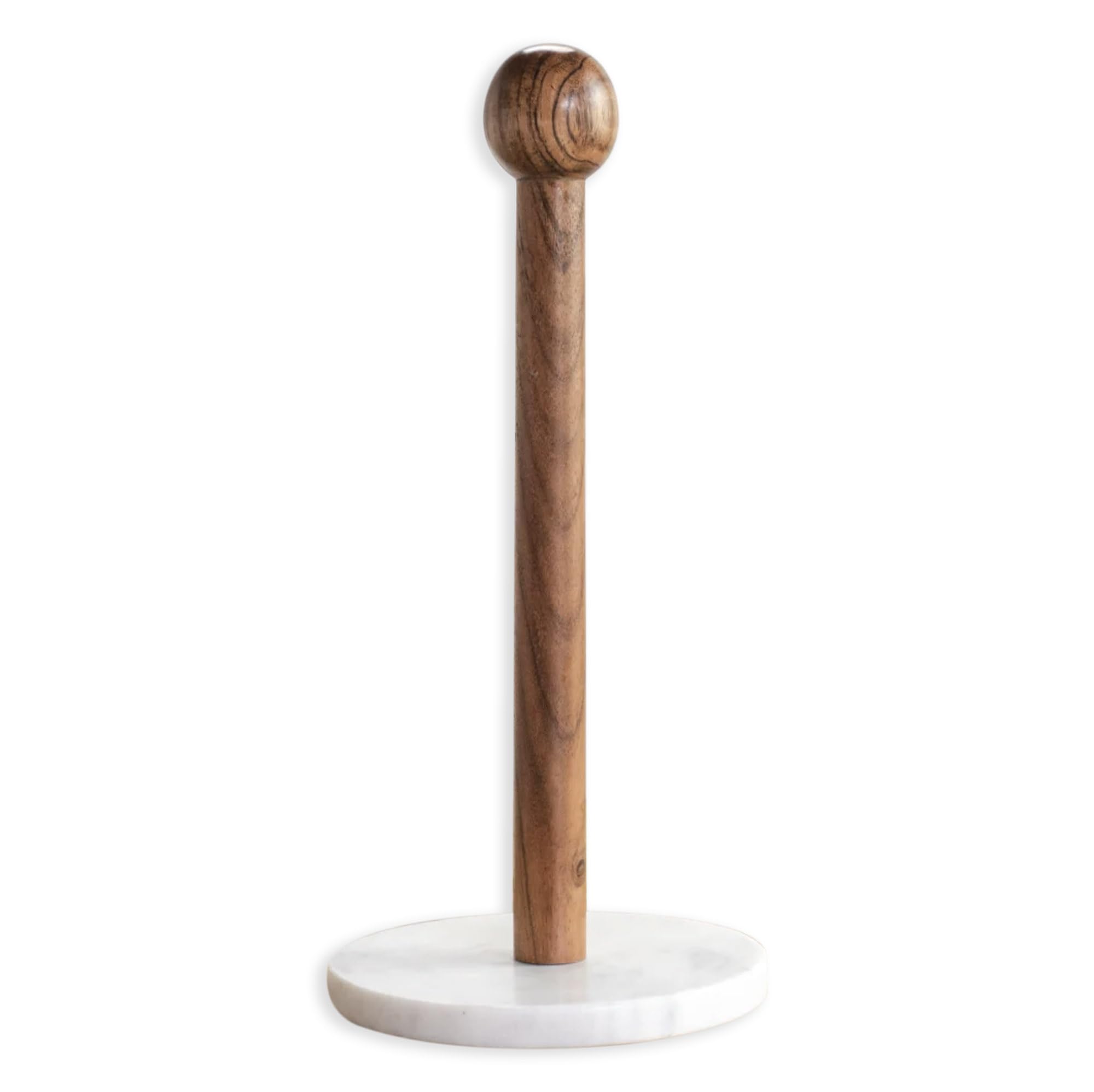 Photo 1 of 100 North Wide Sturdy Base, Brown/White 14 x 6.5 Inches Marble/Wood Paper Towel Holder