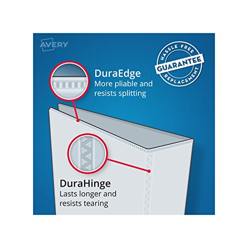 Avery Durable View Binder with 1" Slant Rings, Assorted, Blue, Orange, Pink, 12 Pack (17018)
