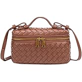 Eautyba Womens Woven Crossbody Handbag Fashion Leather Top Handle Bag