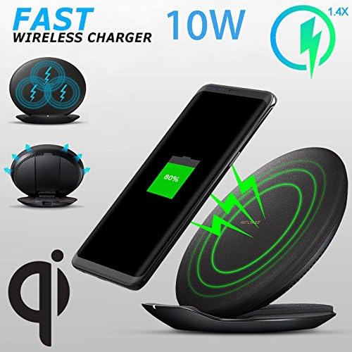 Purpplex Qi Wireless Fast Charger Charging Stand Dock Pad for Cellphones - Samsung Galaxy Note 5 - Black