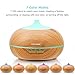 Ominihome Essential Oil Diffuser 300ml Cool Mist Humidifier Ultrasonic Aroma Diffuser, Waterless Auto Off, Wood Grain, Brightness Adujstable, Birthday Gift (Shallow Wood Grain)