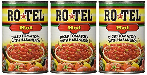 Ro-Tel HOT Diced Tomatoes with Habaneros 10 oz ( 3 Pack)
