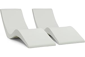 AQUA CHAIRS Aqua Outdoors Pool Chaise Lounge Chairs for Ledge & Shelf, Water-Weighted Pool Lounger for Depths Up to 9”, No Screw Plugs & Tools Needed, White Granite Ledge Lounger, Set of 2