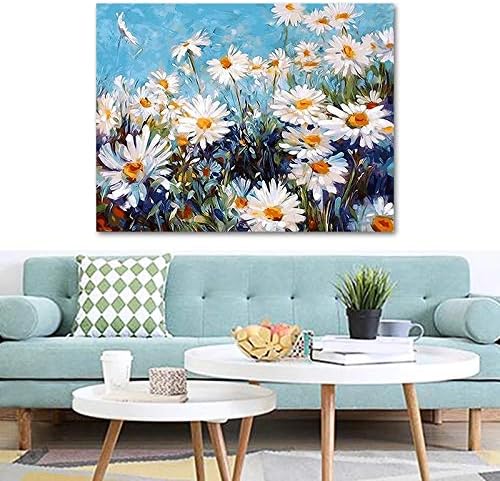 Shukqueen Paint by Number, DIY Oil Painting for Adults Beginner's, 16X20 Inch, Frameless, Feverfew, Frameless-16"x20"(40x50cm) - Image 3