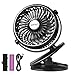Allkeys Battery Operated Clip on Fan, Mini Desk Stroller Fan With Rechargeable Battery & USB Cable, 360° Rotation For Baby Stroller, Car, Treadmill, Office, Home and Outdoor(Black)