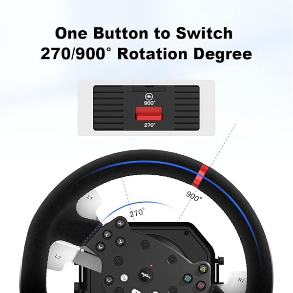 PXN V10 FORCE FEEDBACK STEERING WHEEL DETACHABLE RACING WHEEL 270/900 DEGREE RACE STEERING WHEEL WITH 3-PEDALS AND SHIFTER BUNDLE FOR PC, XBOX ONE, XBOX SERIES X/S, PS4