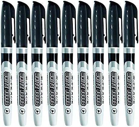 Yeuart Dry Erase Marker Whiteboard Pens Black Perfect for Home School or Office – Set of 9