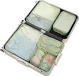 JJ POWER Lightweight Travel Packing Cubes –Multi function, Durable 6 Piece (Green)