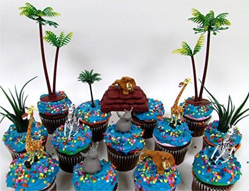 MADAGASCAR Birthday Cupcake Topper Set Featuring Madagascar Characters and Decorative Themed Accessories