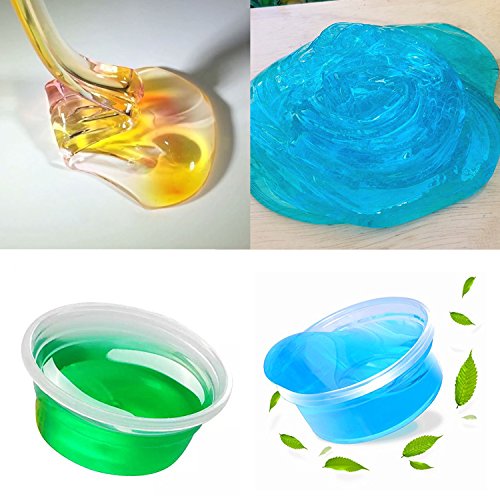 Hometall 12 Pack DIY Crystal Clear Slime Kits Slime Putty Slime Clay Toys Crafts Making Jelly Mud Dough Stress Relief Toy with 5PCS Colorful Straws, 6PCS Modeling Making Tools.(12 Colors) - Thumbnail 2
