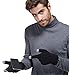 LETHMIK Mens&Womens Non-Slip Touchscreen Gloves Winter Warm Knit Wool Lined Texting Glove ,Mens Size (Superior Elasticity),Black (Silicone Non Slip Grip)