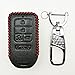 Coolbestda Latest Leather Key Fob Remote Cover Case Protector Skin Keyless Jacket Holder for A2C81642600 2018 2017 2016 2015 Honda Accord Civic CR-V CRV Pilot EX EX-L Touring Premium