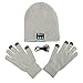 Homedeco Soft Warm Beanie Hat Wireless Bluetooth Smart Cap Headset Headphone Speaker Mic Bluetooth Hat with Touchscreen Gloves (Light Gray)