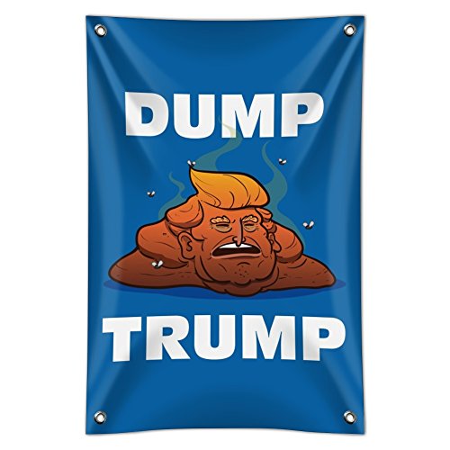 Dump Donald Trump with Poop Home Business Office Sign - Vinyl Banner - 22