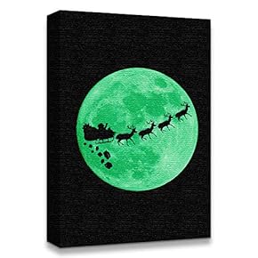 Abstract Green Moon with Pop up Black Pattern...