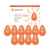 Squeeze Pod Travel Shampoo - 10 Single Use Pods – Sulfate Free Natural Ingredients, Leak Proof, TSA Approved Travel Size Toiletries - Best for Airline Traveling, Camping, Hiking & Gym Bags VS05