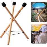 Premium Adjustable Handpan Drum Stand: Solid Beech Wood Tripod with Steel Tongue Bracket for 12-22 Inch Instruments - Perfect Stability &amp; Support for All Handpan Enthusiasts