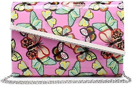 EAMUK Ladies Patent Butterfly Envelope Clutch Bag Summer Women's Evening Bag Handbag Purse MA35008