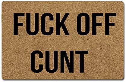 Welcome Mat Fuck Off Cunt Door Mat Rubber Non-Slip Entrance Rug Floor Mat Balcony Mat Funny Home Decor Indoor Doormat 23.6 x 15.7 Inches, 3/16" Thickness