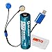 Olight UC Universal Magnetic USB Charger with Cable for 18650 RCR123A 17670 14500 AA AAA Batteries w/Olight 2600mAh 18650 Battery and LumenTac Battery Organizer