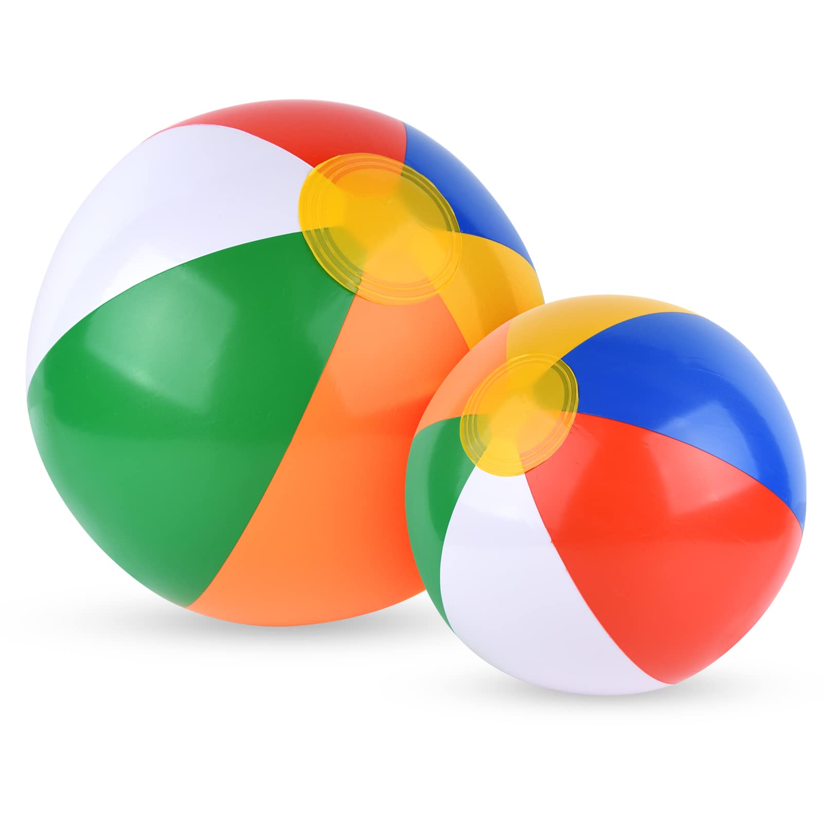 PLULON Beach Balls Inflatable Beach Rainbow Ball Bulk for Swimming Pool Beach Party Summer Game
