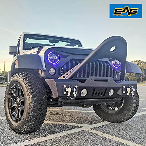 EAG JK Front Bumper Stinger with Drings and Fog Lights Hole Fit for 07
