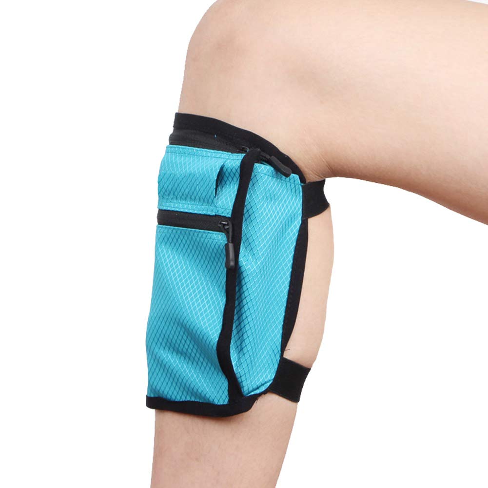 Ailzos Non-Slip Band Smartphone Holder for Equestrian Riders on The Calf, All Purpose Sport Bag Leg Pouch for Running, Walking, Equestrian as Purse or Phone Holder, Blue