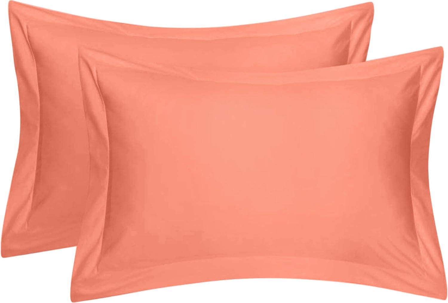Comfort Beddings Premium Quality Pillowcases 100% Cotton Blend Oxford Pillow Cases Pack Of 2 - Peach (Superking Size 50 x 90 CM)