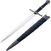 Wolf Steel Blade Silver Sword Style Medieval Dagger. for Collection, Gift, Cosplay at Renaissance Fair (Black-806)