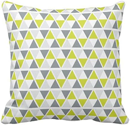 TORASS Throw Pillow Cover Cute Modern Lime Green Geometric Pattern Teal Elegant Decorative Pillow Case Home Decor Square 18 x 18 Inch Pillowcase
