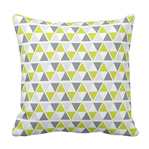 TORASS Throw Pillow Cover Cute Modern Lime Green Geometric Pattern Teal Elegant Decorative Pillow Case Home Decor Square 18 x 18 Inch Pillowcase