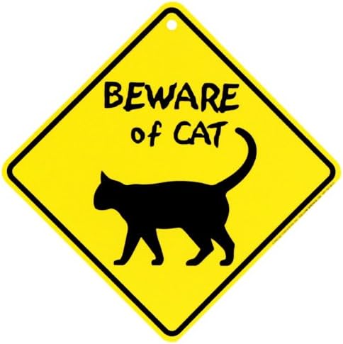 Beware of Cats Xing caution Crossing Sign cat Gift