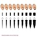 BodyJ4You 54PC Ear Stretching Kit - 14G-00G Beginner Gauges - Black Acrylic Tapers Spirals No Flare Plugs O-Rings - Lightweight Expanders Unisex Men Women