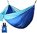 Camping Hammock - Triple Interlocked Nylon | 2 Person Hammock | 600 lbs Large Capacity | for Backpacking, Outdoor, Hiking, Travel, Garden - With Tree Straps, Ropes, Carabiners & Storage Bag