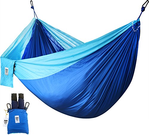 BEST Hammock | Supreme, Nylon Hammock - Supports Up To Two People or 400 LBS - Porch, Backyard, Indoor, Camping - Durable, Ultralight Material for Strength & Comfort with Hanging Straps - Utopia Home