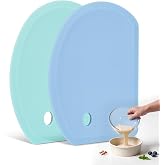 Silicone Dough Scraper with Metal Core Flexible Bowl Scraper Bread Baking | With Stainless Steel Sheet, Curved Edge Food Grade Silicone Bench Scraper for Sourdough Bread, 2PCS, Blue &amp; Mint Green, SAPID