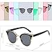 SOJOS Fashion Cateye Sunglasses for Women Oversized Flat Mirrored Lens SJ1055 with Gold Frame/Grey Lens