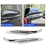 Easy Eagle 2pcs ABS Chrome Rearview Side Mirror Cover Trim Strip Emblems Fit For Toyota Highlander 2015 2016 2017 2018