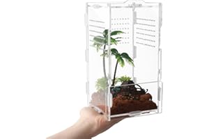 LEIZHENZI Jumping Spider Enclosure, 4" X4 X8 Tarantula Enclosure,Reptile Feeding Box,Acrylic Reptile Terrarium Enclosure for Jumping Spiders Tarantula Insect Small Tree Dwelling Reptiles