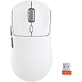 KYSONA Wireless Gaming Mouse Ultralight 55g, 3395 Lag-Free Sensor, 26K DPI, 80Hrs Long Battery Life, 6 Programmable Button for PC, 3 Modes (2.4G/Wired/BT), Win with M600v2, White
