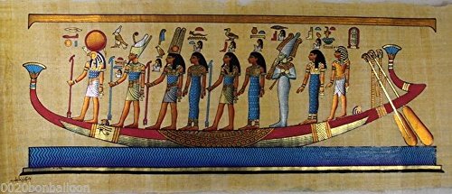 9 Pharaoh Gods Kings On Boat Original Hand Painted Papyrus Pharaoh Papyri 32
