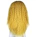 Anogol Hair Cap+High Density Pre Plucked Natural Hairline Wigs Yaki Lace Front Wig Long Kinky Curly Golden Color Yellow Lace Front Wig Synthetic Hair For Women