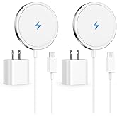 2026 Latest Magnetic Wireless Charger for iPhone:Mag-Safe Charger Fast Charging, 2 Pack 20W USB C Charging Block Adapter for iPhone 17 16 15 14 13 12 Pro Max Plus & Airpods 2 3 4Pro