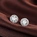 ZowBinBin Sterling Silver Round Cut Cubic Zirconia Stud Earrings, Halo Stud Earrings for Christmas Day, Valentine's Day, Anniversary, Birthday and Wedding/Engagement White