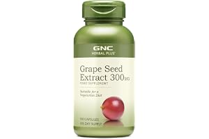 GNC Herbal Plus Grape Seed Extract, 300 mg | Provides Antioxidant Support | 100 Capsules